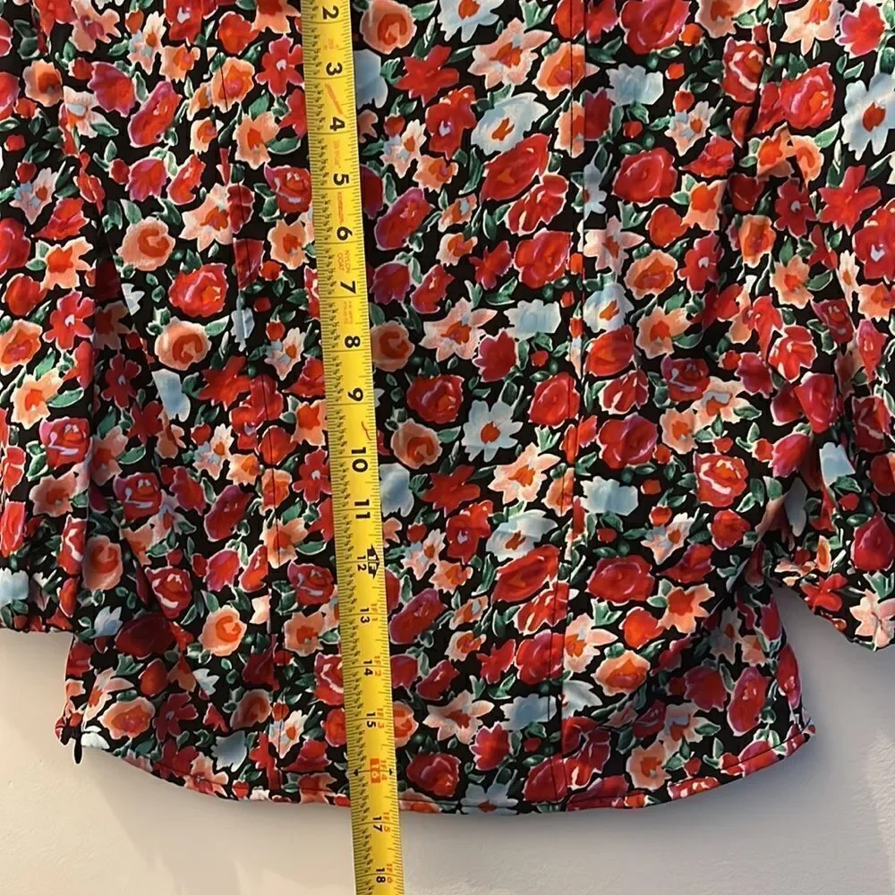 ASTR The Label Floral Elbow Sleeve Cropped Blouse,‎ Large, NWT